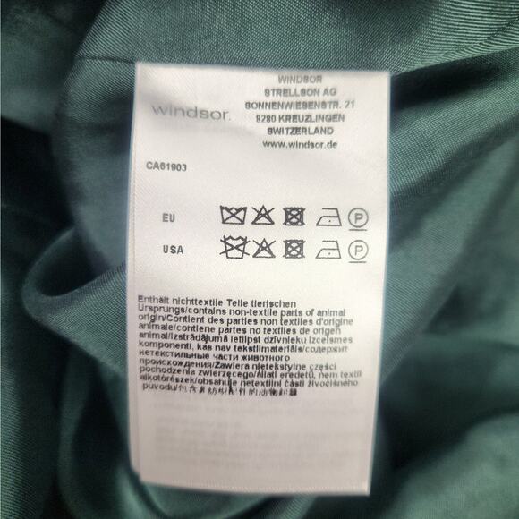 Windsor. Silk Green Dress Size 36 US Size 6 From Germany NWT 3/4 Sleeve Knee - Picture 8 of 10